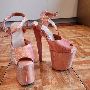 Hella Heels The Gliteratti Stiletto - Tangerine Dream, 8 inches,